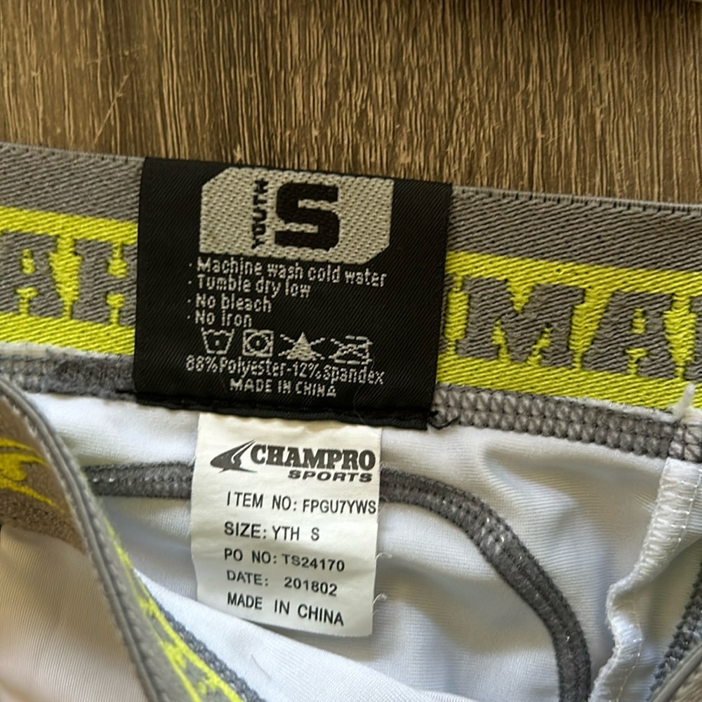 Champro small white and grey football padded leggings